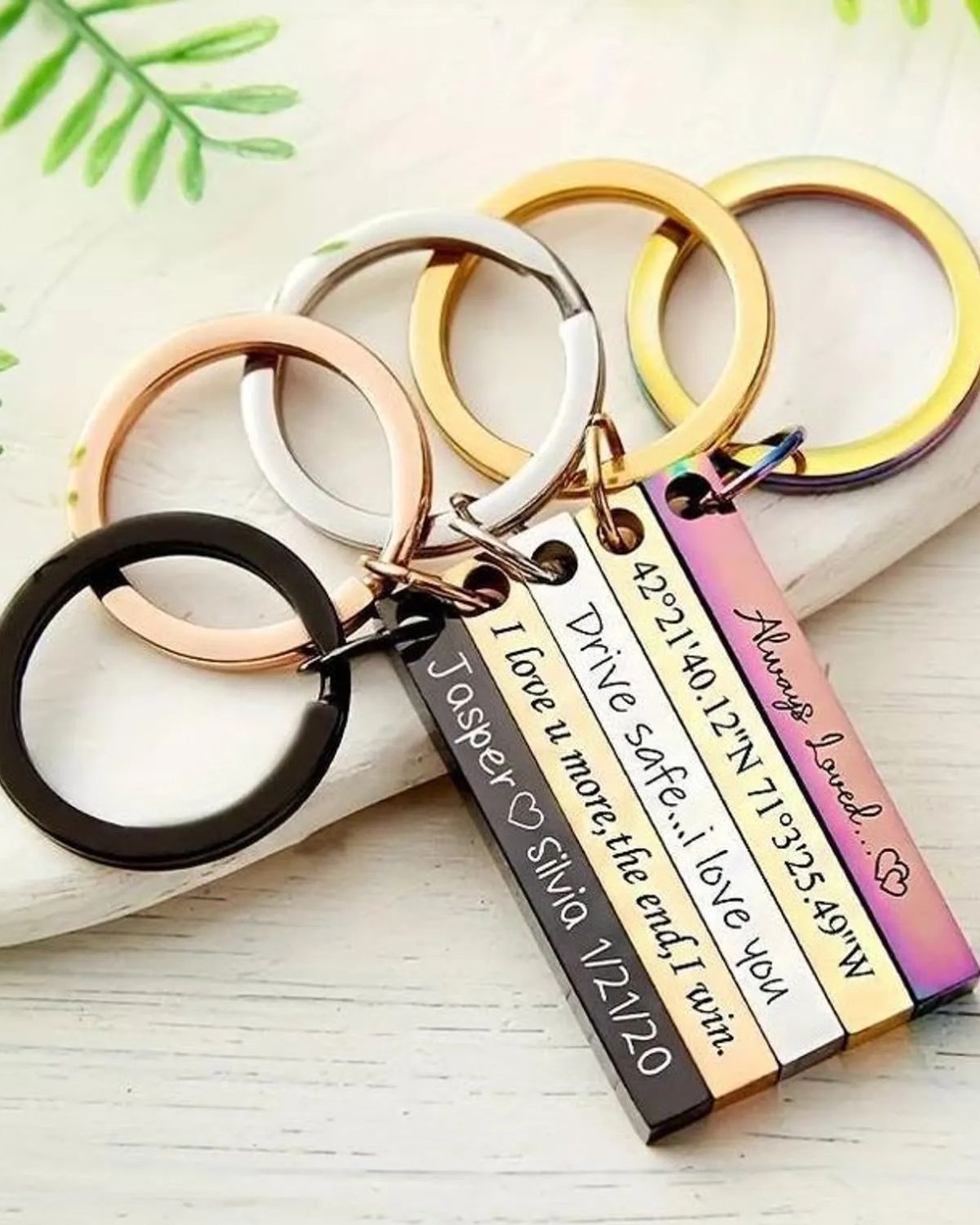 Personalized Engraved Bar Keychain